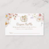 Boho Herfst Meisje Baby shower Luier Raffle Informatiekaartje (Voorkant)