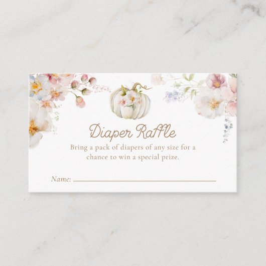 Boho Herfst Meisje Baby shower Luier Raffle Informatiekaartje (Voorkant)