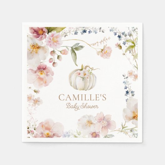 Boho Herfst Meisje Baby shower Servet (Voorkant)