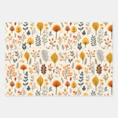 Boho Herfst met Zonnebloemen, Bloemen, en Pompoen Inpakpapier Vel (Voorkant 2)