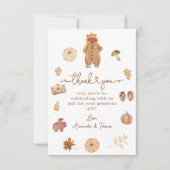 Boho Herfst minimalistisch modern neutraal Baby sh Bedankkaart (Voorkant)