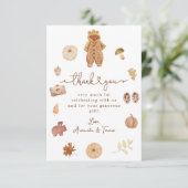 Boho Herfst minimalistisch modern neutraal Baby sh Bedankkaart (Staand voorkant)