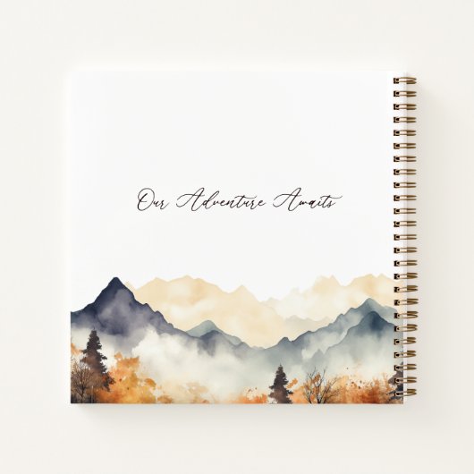 Boho Herfst Mountain Waterverf bruiloft gast Notitieboek (Achterkant)