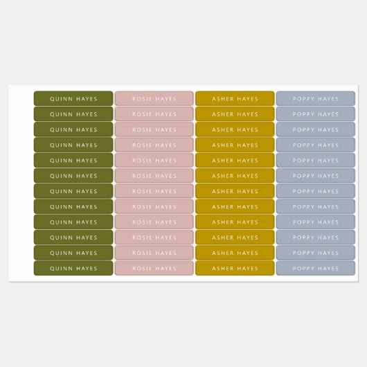 Boho Herfst Naam Labels (Vel)