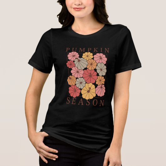 Boho Herfst Ontwerp Tri-Blend Shirt (Voorkant)