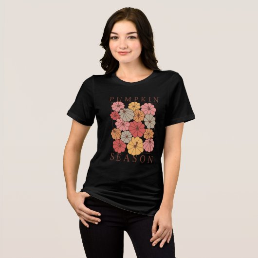 Boho Herfst Ontwerp Tri-Blend Shirt (Voorkant volledig)