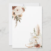 Boho Herfst Oogst Pompoen, Herfst Feest Gemeenscha Kaart (Achterkant)