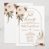 Boho herfst oogst pompoen, herfstfeest gemeenschap kaart (Voorkant / Achterkant)