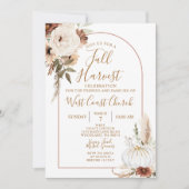 Boho-herfst-oogstpompoen, Fall Fest-gemeenschap Kaart (Voorkant)