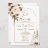 Boho-herfst-oogstpompoen, Fall Fest-gemeenschap Kaart (Voorkant / Achterkant)