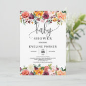Boho Herfst oranje marigold baby shower Kaart (Staand voorkant)