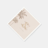 Boho Herfst Palmbomen Ampersand Strandbruiloft Servet (Hoek)