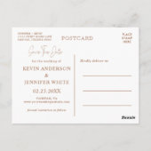 Boho Herfst Pampas Grass Sla de datum op Briefkaart (Achterkant)