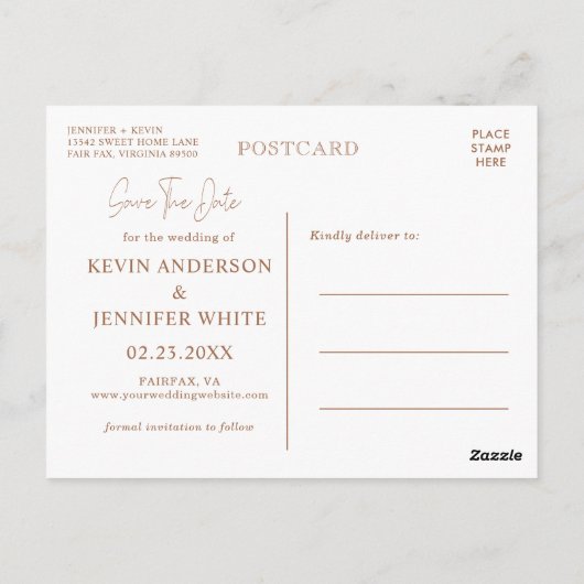 Boho Herfst Pampas Grass Sla de datum op Briefkaart (Achterkant)