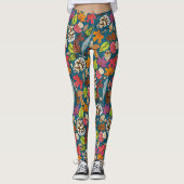 boho herfst pauock leggings (Voorkant)
