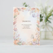 Boho Herfst Platte Bedankkaart (Staand voorkant)