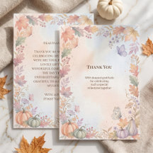 Boho Herfst Platte Bedankkaart
