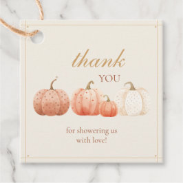 Boho Herfst Polka Dot Pumpkins Baby shower Bedankt Bedankjes Labels