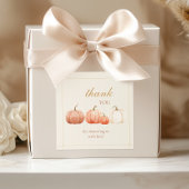 Boho Herfst Polka Dot Pumpkins Baby shower Bedankt Vierkante Sticker