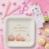 Boho Herfst Polka Dot Pumpkins Baby shower Papieren Bordje (Feest)