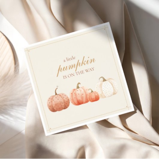 Boho Herfst Polka Dot Pumpkins Baby shower Servet