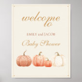Boho Herfst Polka Dot Pumpkins Baby shower Welkom Poster (Voorkant)