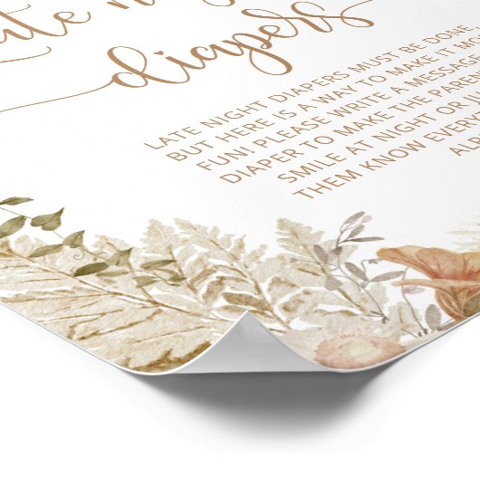 Boho herfst pomkin Late night diapers game Poster (Hoek)