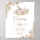 Boho herfst pomkin mimosa bar-bord poster (Voorkant)