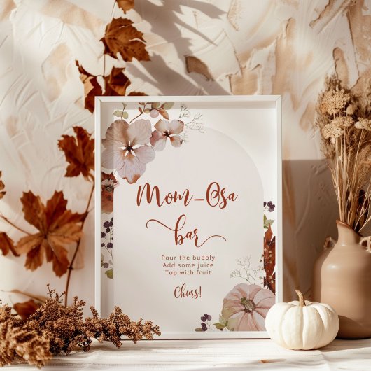Boho herfst pomkin poster met mamma-osa bar