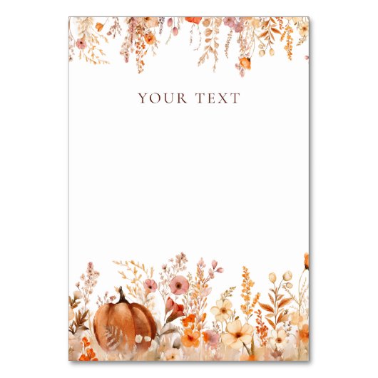 Boho Herfst Pompoen Aanpassen Teken Kaart (Voorkant)