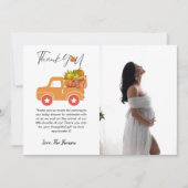 Boho herfst pompoen auto baby shower dank u kaart (Voorkant)