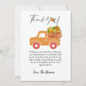 Boho Herfst pompoen auto baby shower dank u kaart (Voorkant)