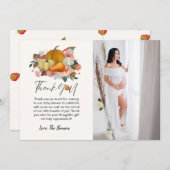 Boho Herfst pompoen baby shower dank u kaart (Voorkant / Achterkant)