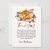 Boho Herfst pompoen baby shower dank u kaart (Voorkant)