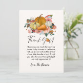 Boho Herfst pompoen baby shower dank u kaart (Staand voorkant)