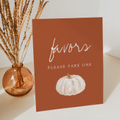 Boho Herfst Pompoen Baby shower gunst Reclamebord Met Voetstuk