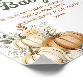 Boho Herfst Pompoen Baby shower Luier Raffle Poste Poster (Hoek)