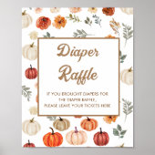 Boho Herfst Pompoen Baby shower Luier Raffle Poster (Voorkant)
