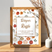 Boho Herfst Pompoen Baby shower Luier Raffle Poster