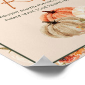 Boho Herfst Pompoen Baby shower Luier Raffle Poster (Hoek)