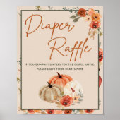 Boho Herfst Pompoen Baby shower Luier Raffle Poster (Voorkant)
