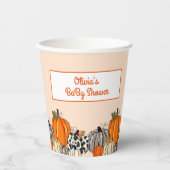 Boho Herfst pompoen Baby shower Papieren Bekers (Voorkant)