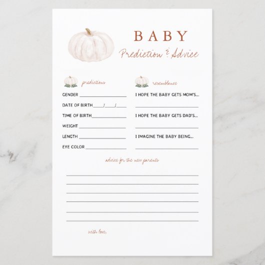 Boho Herfst Pompoen Baby Voorspelling en advies (Voorkant)