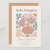 Boho-herfst pompoen babyshower kaart (Voorkant / Achterkant)