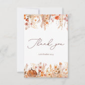 Boho Herfst Pompoen Bedankkaart (Voorkant)