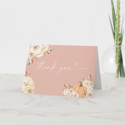 Boho Herfst Pompoen Bedankkaart (Voorkant)