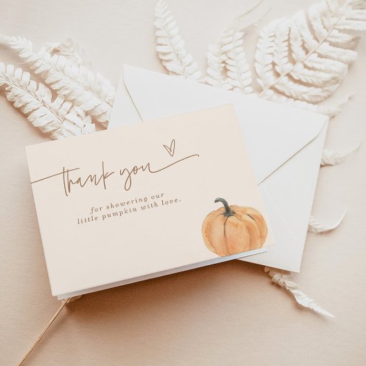 Boho Herfst Pompoen Bedankkaart