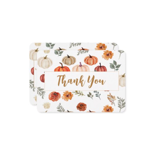 Boho Herfst Pompoen Bedankt (Voorkant / Achterkant in situ)