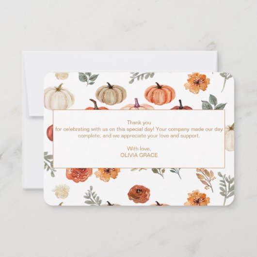 Boho Herfst Pompoen Bedankt (Achterkant)