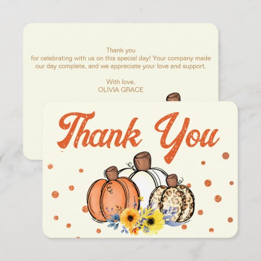 Boho Herfst Pompoen Bedankt (Voorkant / Achterkant)